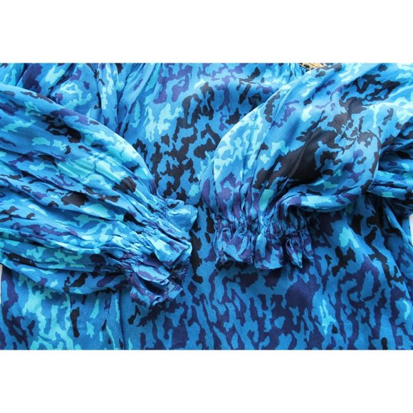 Anthropologie Blank London Miranda Peasant Blouse Top Blue Size XS - Picture 5 of 9